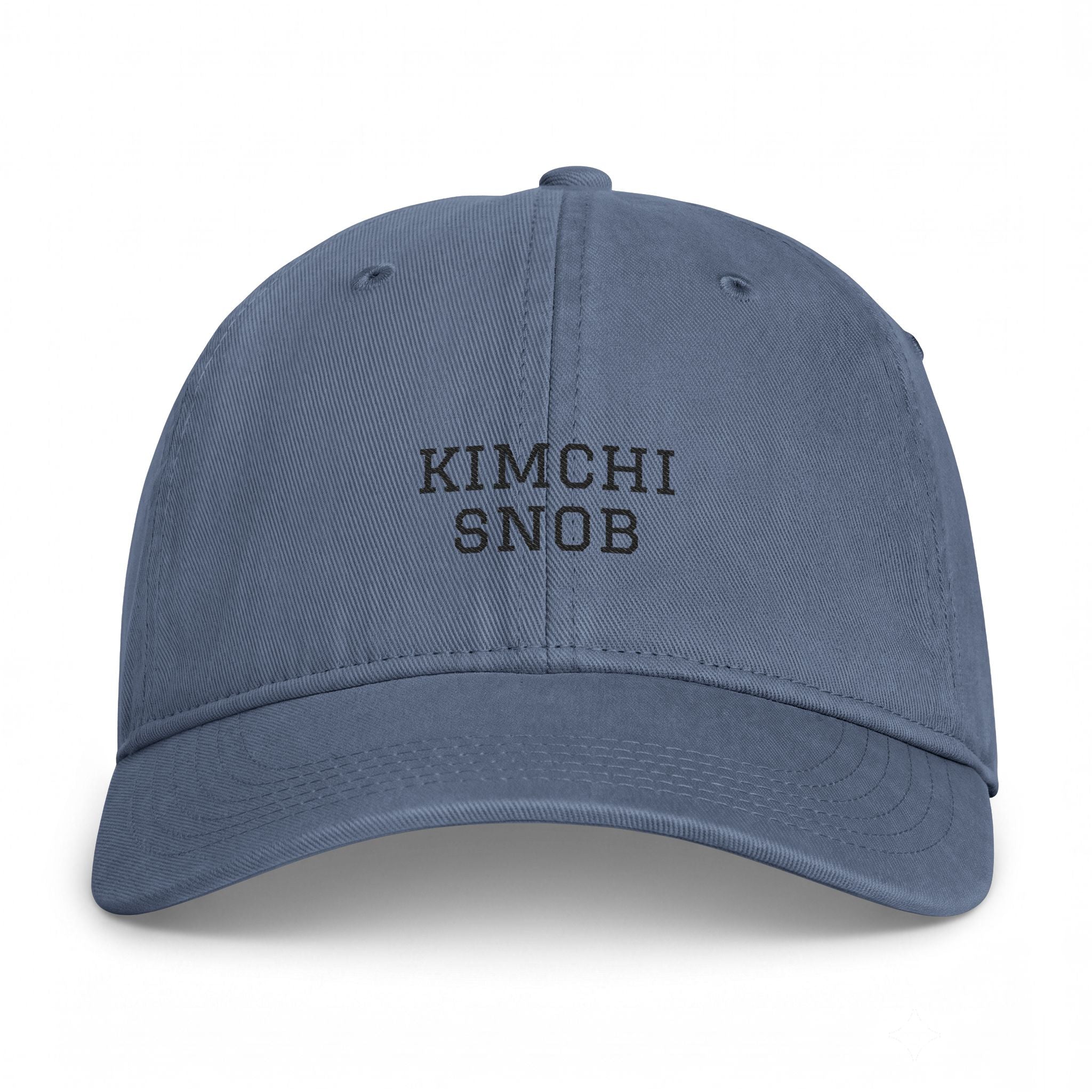 Kimchi Snob Washed Coastal Cap — Distressed Dad Hat for Foodie & Kimchi Lovers