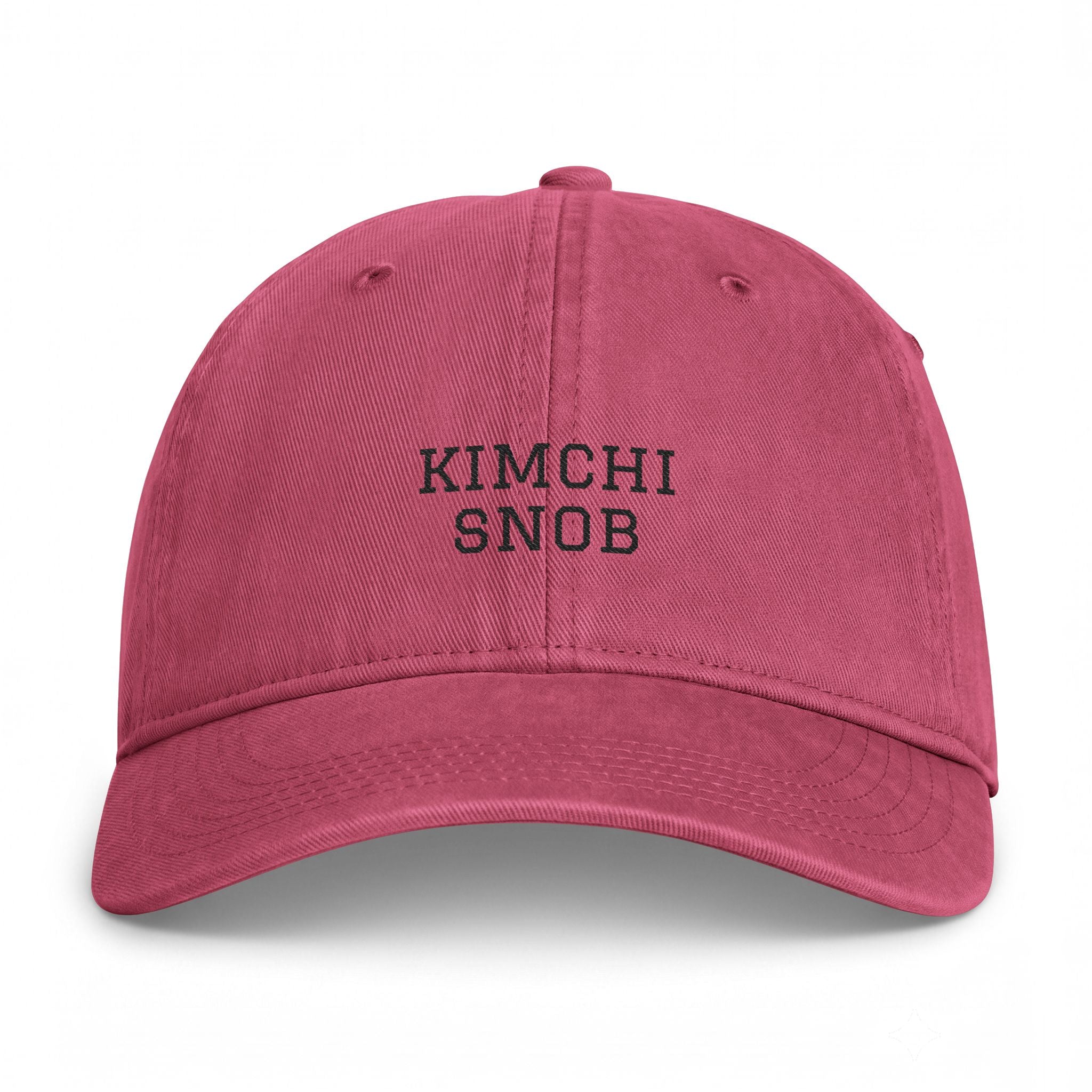 Kimchi Snob Washed Coastal Cap — Distressed Dad Hat for Foodie & Kimchi Lovers